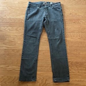 VOLCOM 32 VORTA DENIM DARK BROWN SLIM STRAIGHT LEG JEANS PANTS